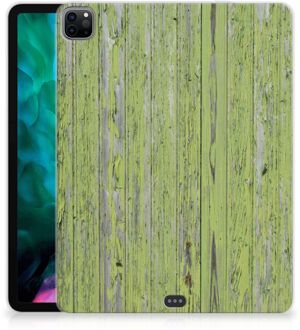 B2Ctelecom Back Case iPad Pro 12.9 (2020) | iPad Pro 12.9 (2021) Tablethoesje met Naam Green Wood met transparant zijkanten