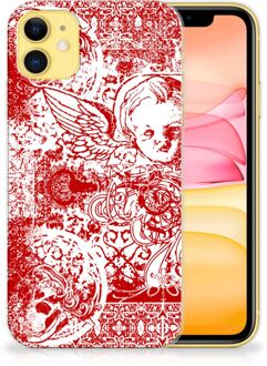 B2Ctelecom Back Case iPhone 11 Silicone Back Case Angel Skull Red