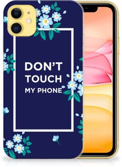 B2Ctelecom Back Case iPhone 11 Silicone-hoesje Flowers Blue DTMP