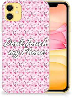 B2Ctelecom Back Case iPhone 11 Silicone-hoesje Flowers Pink DTMP