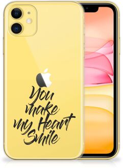 B2Ctelecom Back Case iPhone 11 Siliconen hoesje met naam Heart Smile