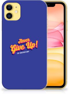 B2Ctelecom Back Case iPhone 11 Siliconen hoesje met naam Never Give Up