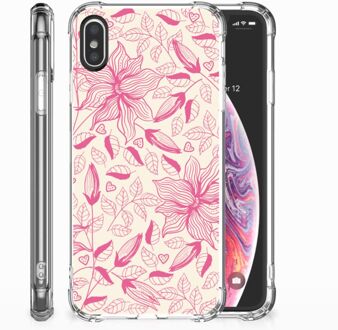 B2Ctelecom Back Case iPhone Xs | X/10 Pink Flowers