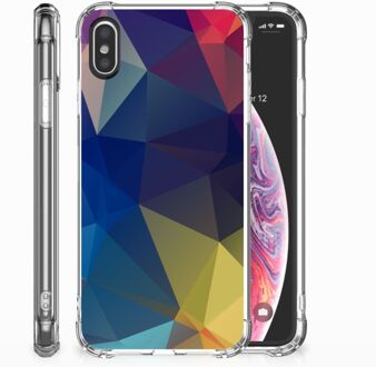 B2Ctelecom Back Case iPhone Xs | X/10 Polygon Dark