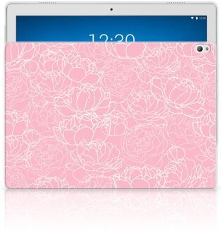 B2Ctelecom Back Case Lenovo Tab P10 TPU Siliconen Hoesje White Flowers