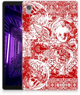 B2Ctelecom Back Case met naam Lenovo Tab M10 HD (2de generatie) Hoes Angel Skull Red met doorzichte zijkanten