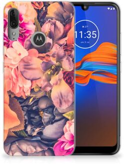 B2Ctelecom Back Case Motorola Moto E6 Plus TPU Siliconen Hoesje Bosje Bloemen