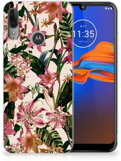 B2Ctelecom Back Case Motorola Moto E6 Plus TPU Siliconen Hoesje Flowers