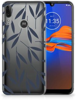 B2Ctelecom Back Case Motorola Moto E6 Plus TPU Siliconen Hoesje Leaves Blue