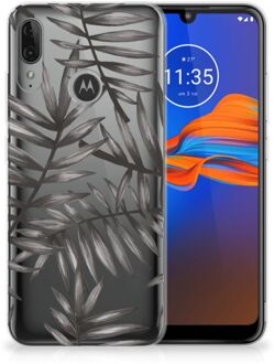 B2Ctelecom Back Case Motorola Moto E6 Plus TPU Siliconen Hoesje Leaves Grey