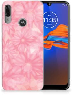 B2Ctelecom Back Case Motorola Moto E6 Plus TPU Siliconen Hoesje Spring Flowers