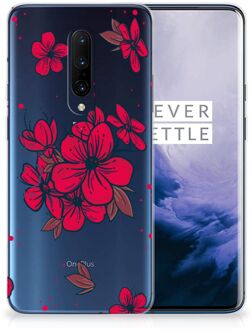 B2Ctelecom Back Case OnePlus 7 Pro TPU Siliconen Hoesje Blossom Rood