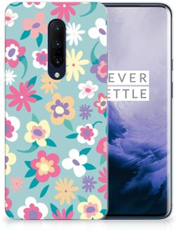 B2Ctelecom Back Case OnePlus 7 Pro TPU Siliconen Hoesje Flower Power