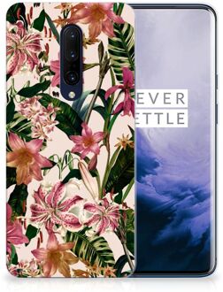 B2Ctelecom Back Case OnePlus 7 Pro TPU Siliconen Hoesje Flowers