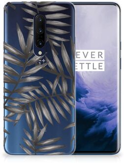 B2Ctelecom Back Case OnePlus 7 Pro TPU Siliconen Hoesje Leaves Grey