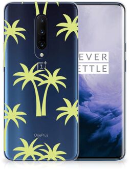 B2Ctelecom Back Case OnePlus 7 Pro TPU Siliconen Hoesje Palmtrees