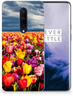 B2Ctelecom Back Case OnePlus 7 Pro TPU Siliconen Hoesje Tulpen