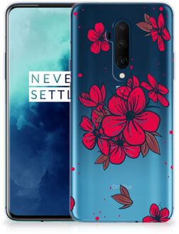 B2Ctelecom Back Case OnePlus 7T Pro TPU Siliconen Hoesje Blossom Rood