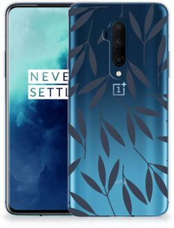 B2Ctelecom Back Case OnePlus 7T Pro TPU Siliconen Hoesje Leaves Blue