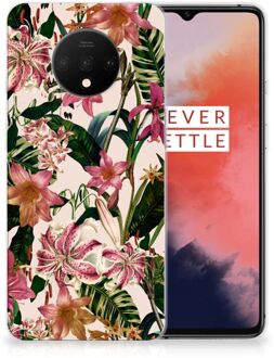 B2Ctelecom Back Case OnePlus 7T TPU Siliconen Hoesje Flowers