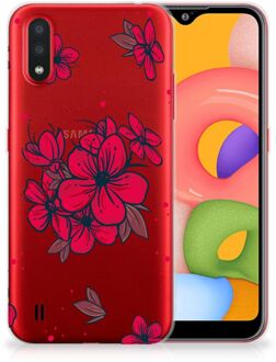 B2Ctelecom Back Case Samsung A01 TPU Siliconen Hoesje Blossom Rood