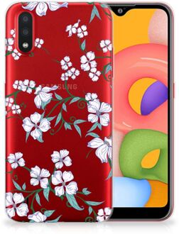 B2Ctelecom Back Case Samsung A01 TPU Siliconen Hoesje Blossom White