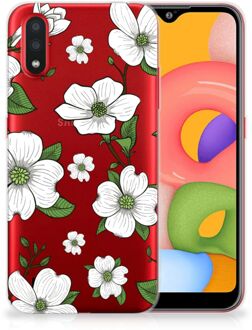 B2Ctelecom Back Case Samsung A01 TPU Siliconen Hoesje Dogwood Flowers