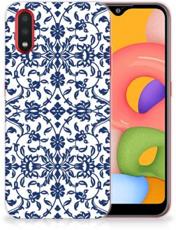 B2Ctelecom Back Case Samsung A01 TPU Siliconen Hoesje Flower Blue