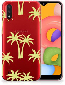 B2Ctelecom Back Case Samsung A01 TPU Siliconen Hoesje Palmtrees