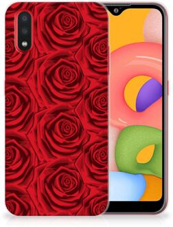 B2Ctelecom Back Case Samsung A01 TPU Siliconen Hoesje Rood Rose