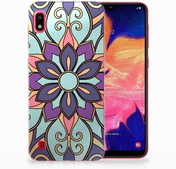 B2Ctelecom Back Case Samsung A10 TPU Siliconen Hoesje Purple Flower