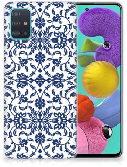 B2Ctelecom Back Case Samsung A51 TPU Siliconen Hoesje Flower Blue