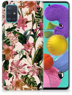 B2Ctelecom Back Case Samsung A51 TPU Siliconen Hoesje Flowers