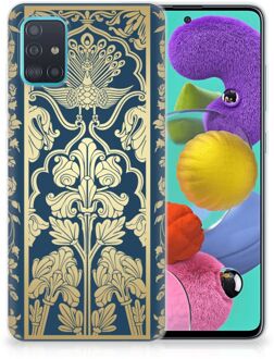 B2Ctelecom Back Case Samsung A51 TPU Siliconen Hoesje Golden Flowers