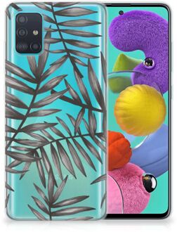 B2Ctelecom Back Case Samsung A51 TPU Siliconen Hoesje Leaves Grey