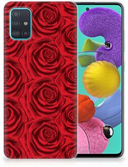 B2Ctelecom Back Case Samsung A51 TPU Siliconen Hoesje Rood Rose