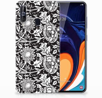 B2Ctelecom Back Case Samsung A60 TPU Siliconen Hoesje Black Flowers