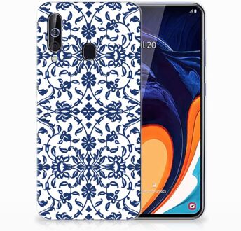 B2Ctelecom Back Case Samsung A60 TPU Siliconen Hoesje Flower Blue