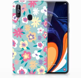 B2Ctelecom Back Case Samsung A60 TPU Siliconen Hoesje Flower Power