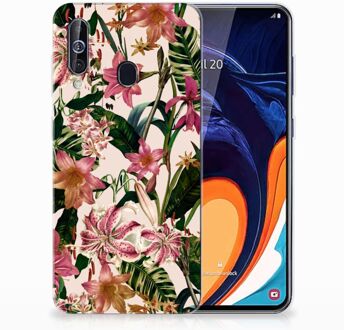 B2Ctelecom Back Case Samsung A60 TPU Siliconen Hoesje Flowers