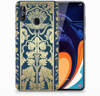 B2Ctelecom Back Case Samsung A60 TPU Siliconen Hoesje Golden Flowers