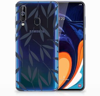 B2Ctelecom Back Case Samsung A60 TPU Siliconen Hoesje Leaves Blue