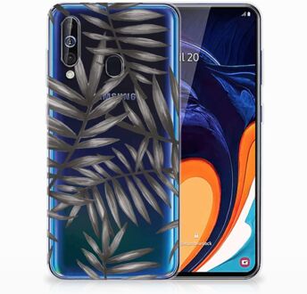 B2Ctelecom Back Case Samsung A60 TPU Siliconen Hoesje Leaves Grey