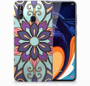 B2Ctelecom Back Case Samsung A60 TPU Siliconen Hoesje Purple Flower