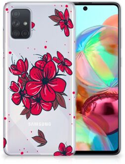 B2Ctelecom Back Case Samsung A71 TPU Siliconen Hoesje Blossom Rood