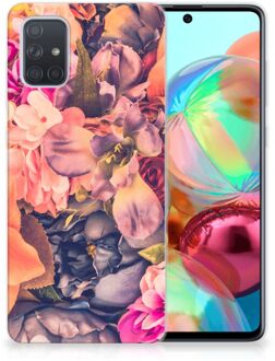 B2Ctelecom Back Case Samsung A71 TPU Siliconen Hoesje Bosje Bloemen