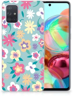 B2Ctelecom Back Case Samsung A71 TPU Siliconen Hoesje Flower Power