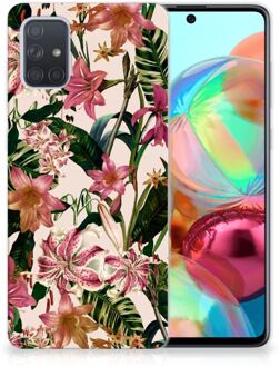 B2Ctelecom Back Case Samsung A71 TPU Siliconen Hoesje Flowers