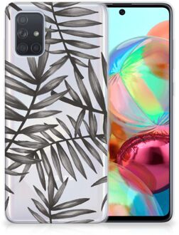 B2Ctelecom Back Case Samsung A71 TPU Siliconen Hoesje Leaves Grey