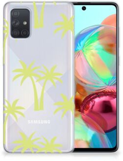 B2Ctelecom Back Case Samsung A71 TPU Siliconen Hoesje Palmtrees